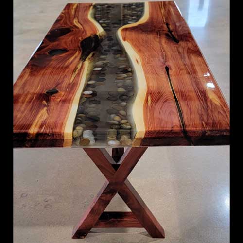 Custom Cedar/Epoxy Table