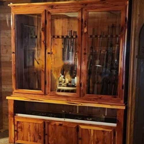 Custom cedar gun storage cabinet